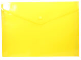Папка-конверт Office Space А4, на кнопке, желтая, 150 мкм